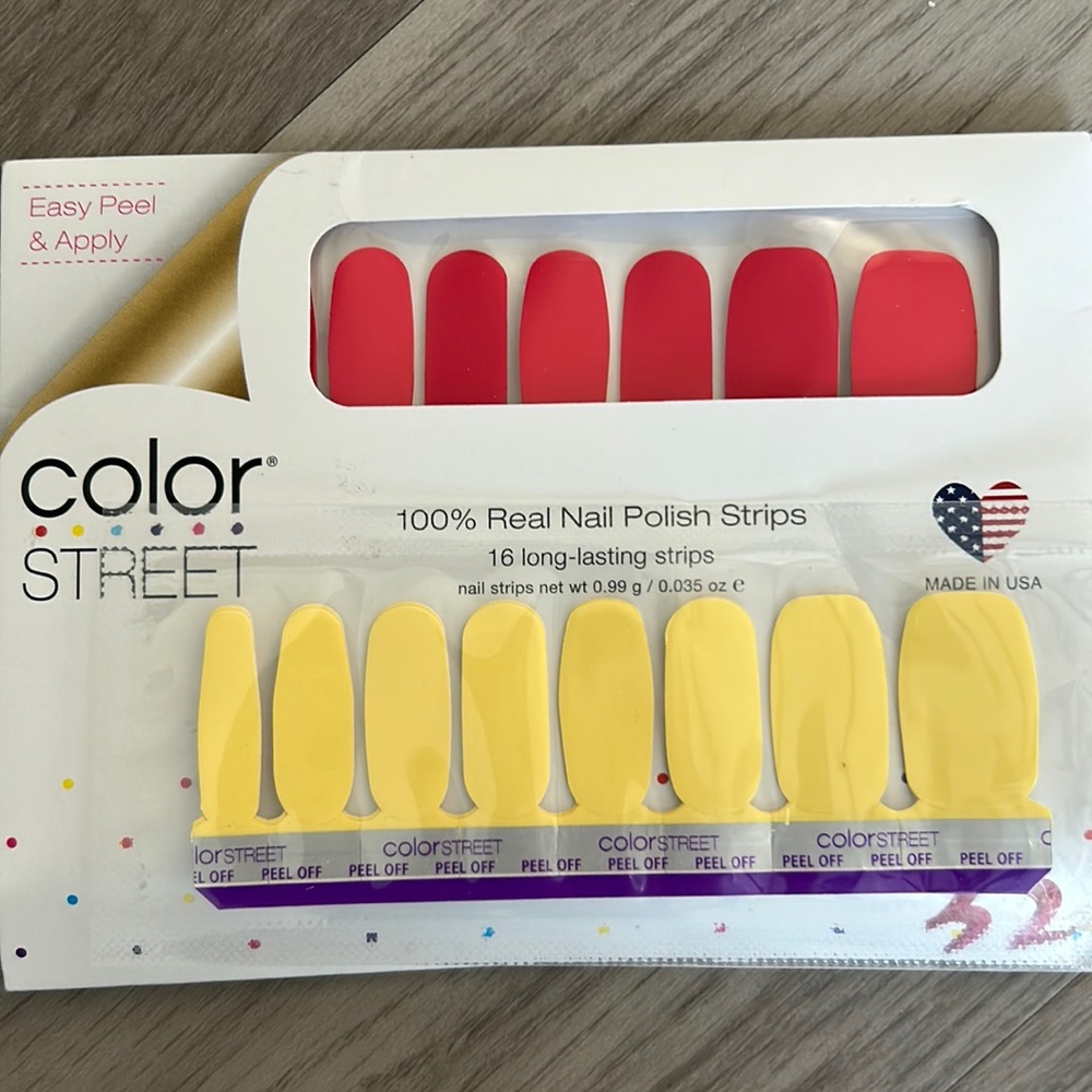 Nail polish strips red and yellow
